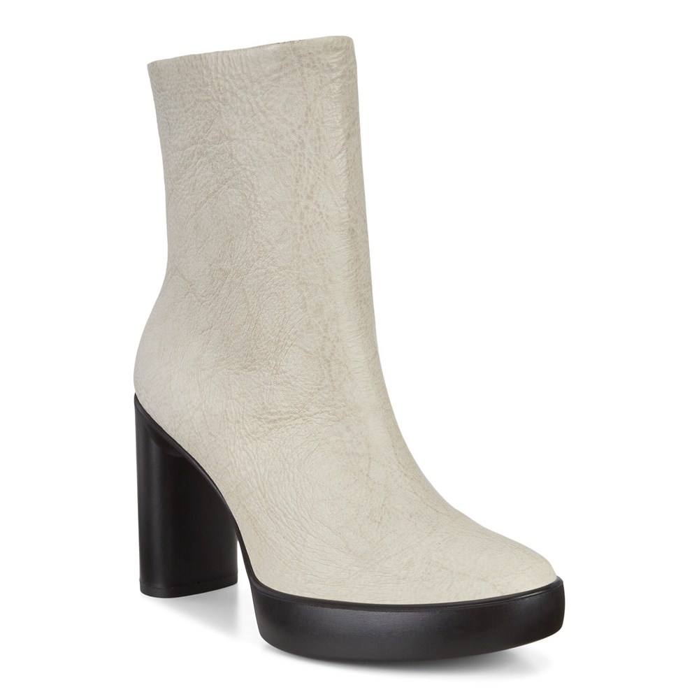 ECCO Womens Boots White - Shape Sculpted Motion 75 Mid-Cut - QBZ-053619